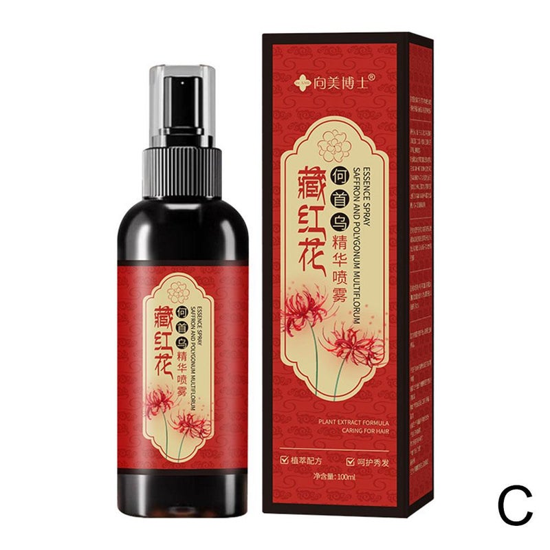 Saffron, Black Ganoderma, and Polygonum multiflorum hair care essence spray, no-rinse hair treatment, hair darkening spray